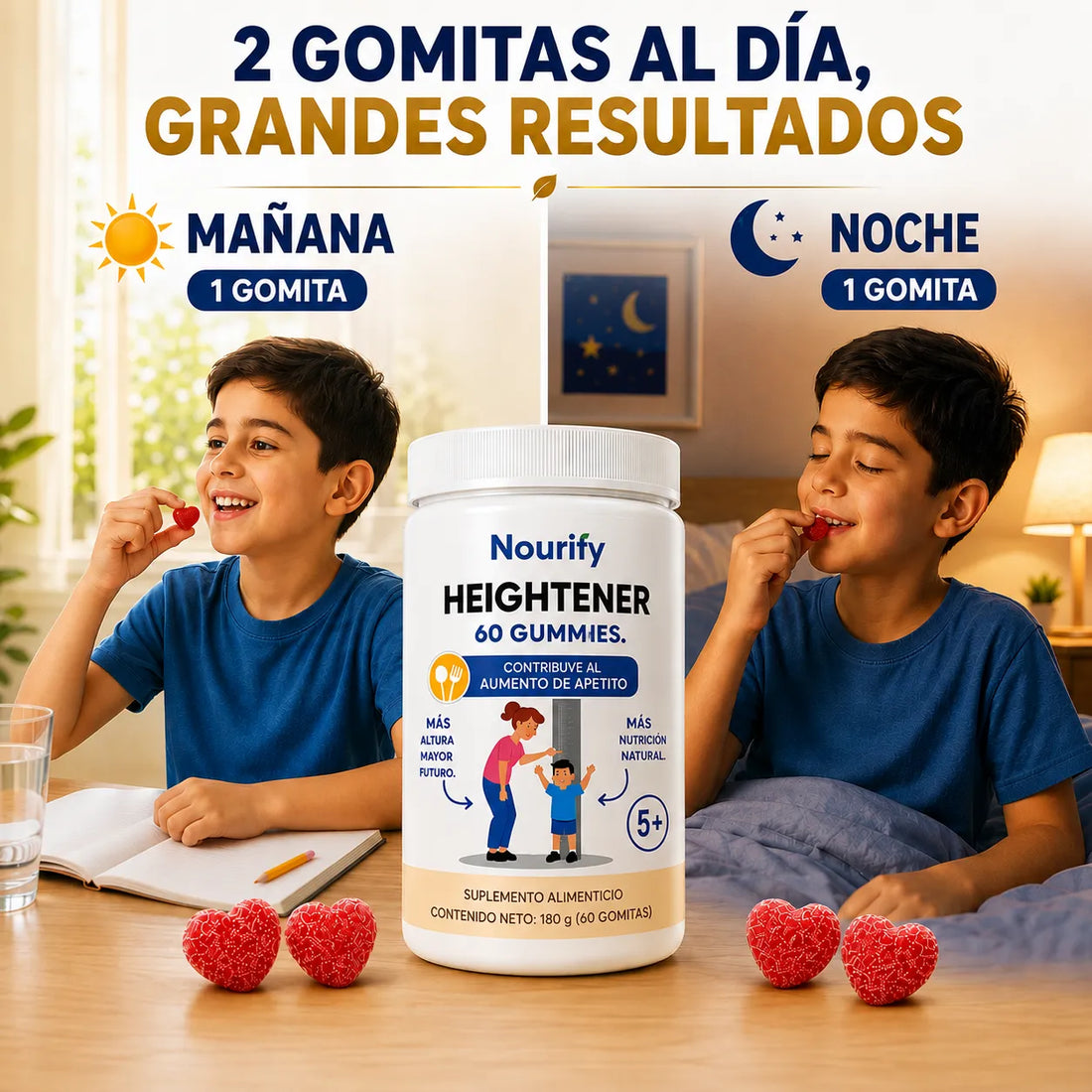 Gomas de Crecimiento — rutina de 2 gomitas al día