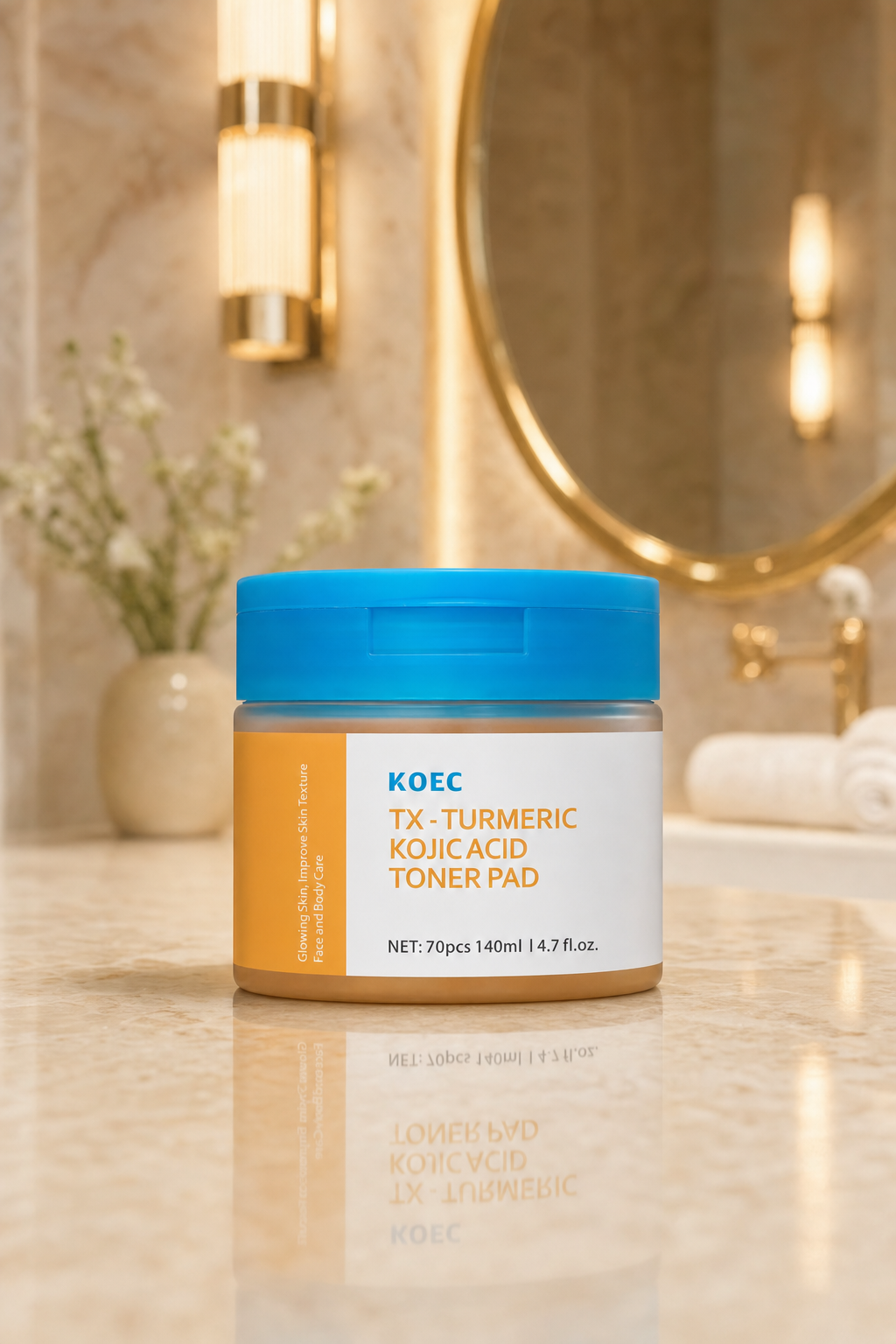 Set de cuidado facial y corporal de cúrcuma presentado como producto real listo para comprar